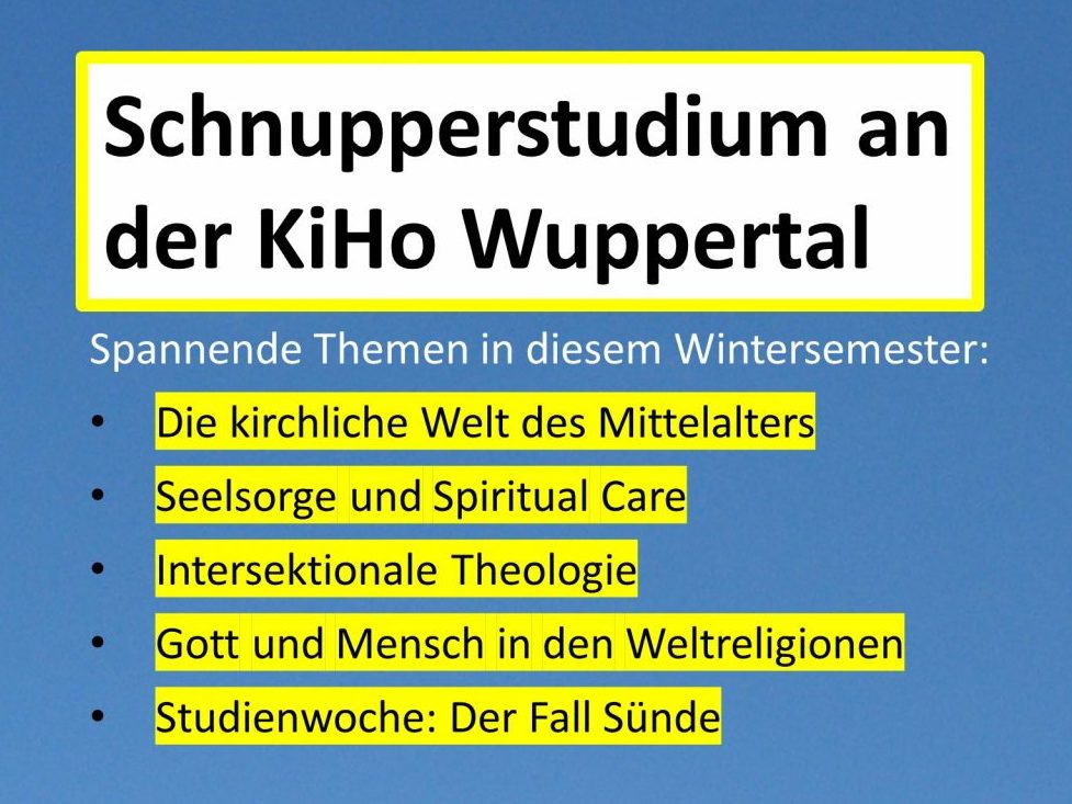 Bild zum Beitrag Ev. Theologie studieren? Probier’s doch einfach mal an der KiHo Wuppertal aus!