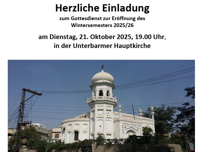 Bild zum Beitrag Einladung zum Gottesdienst zur Eröffnung des Wintersemesters 2025/26